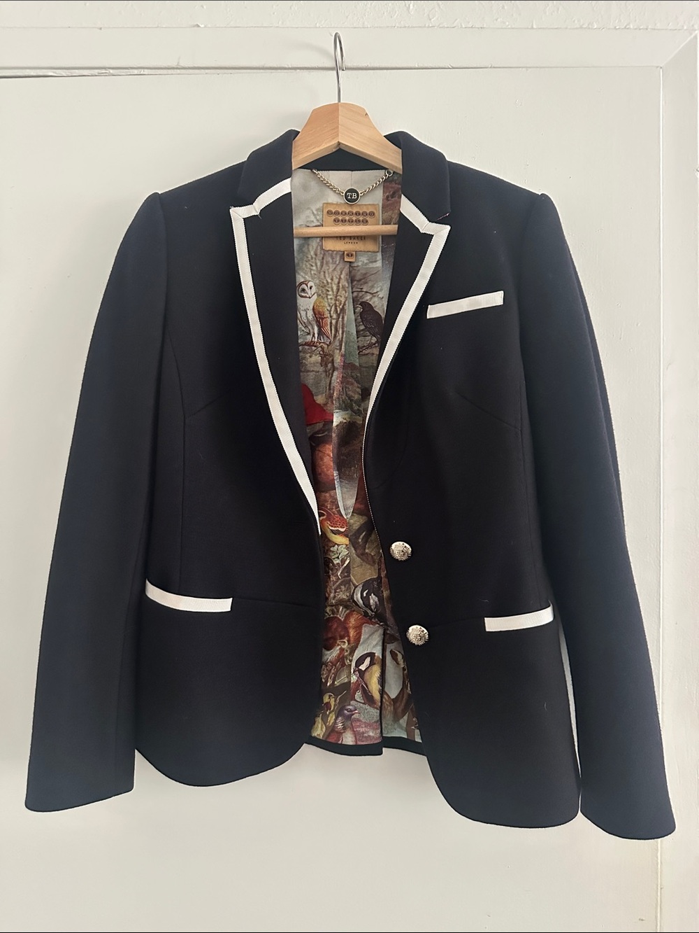 Ted Baker Dariah Navy Blazer with White Trim
